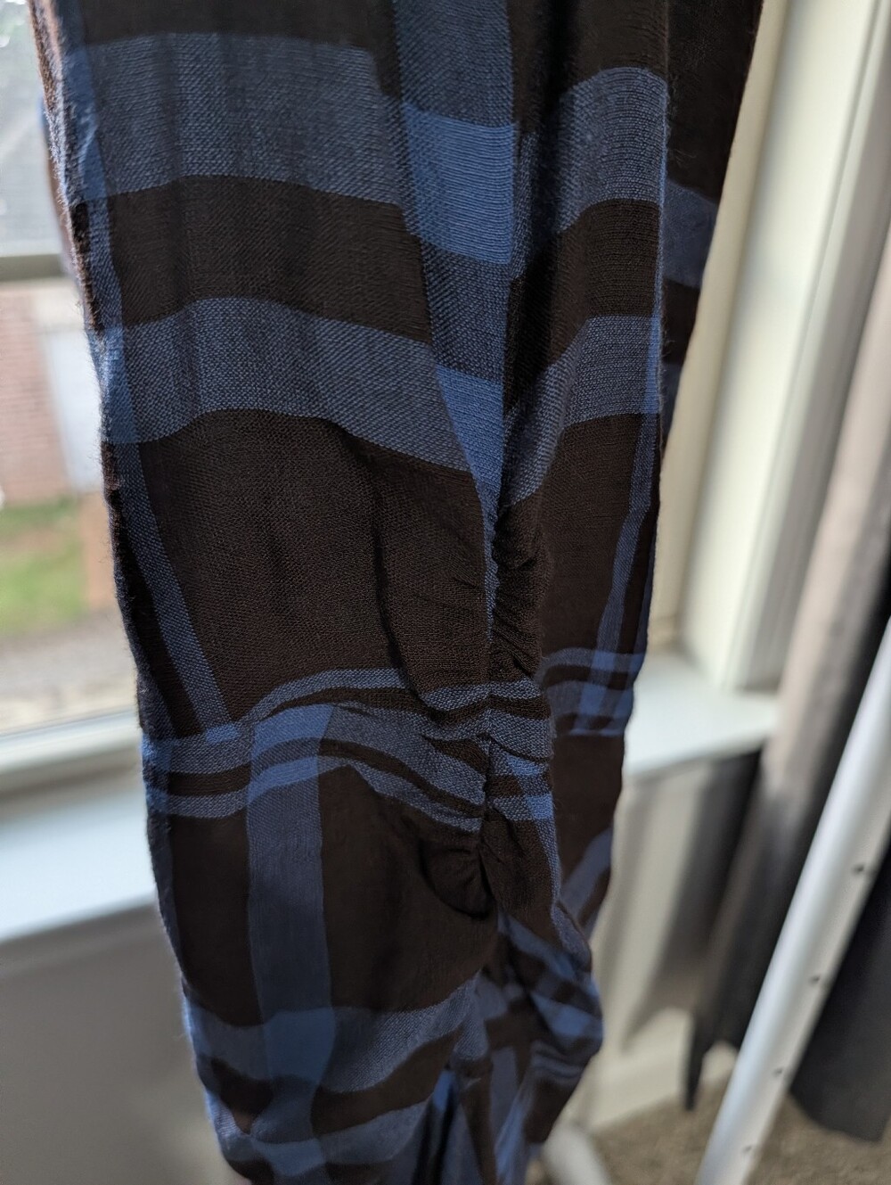 ALC Blue Plaid Iggy Dress - Asymmetrical Punk Sleeveless Maxi - Picture 12 of 16